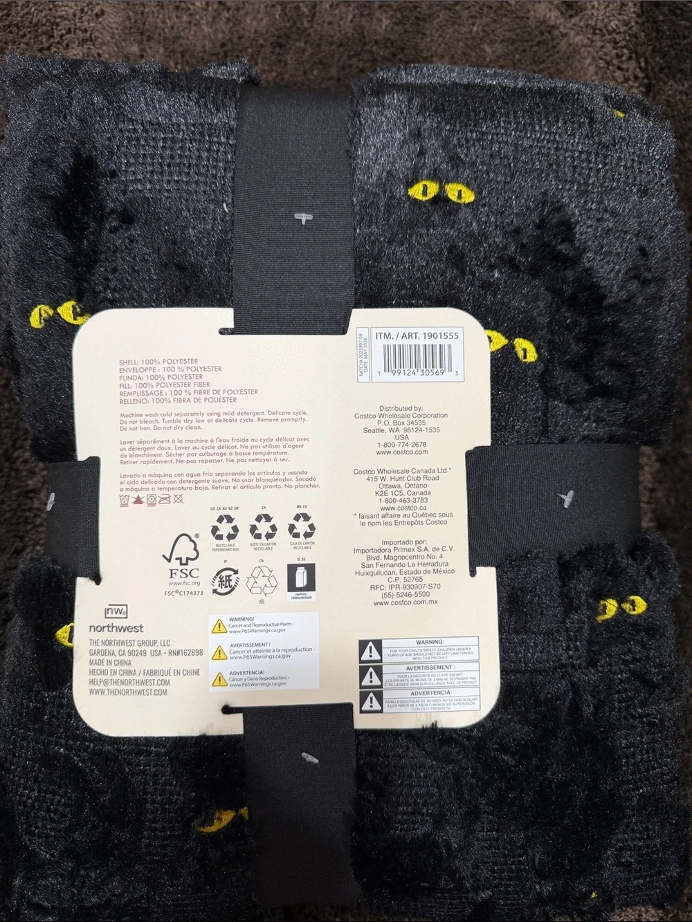 Embroidered Faux Fur Cat Throw